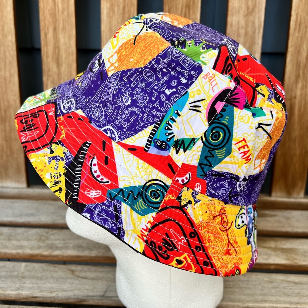 Multicolored Artistic Print Bucket Hat